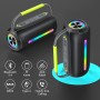 Altavoz Bluetooth Portátil 40W con Asa, Altavoz Potente con Subwoofer Doble, Bluetooth Speaker Impermeable IPX7, con Luz RGB,