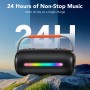 Altavoz Bluetooth Portátil 40W con Asa, Altavoz Potente con Subwoofer Doble, Bluetooth Speaker Impermeable IPX7, con Luz RGB,