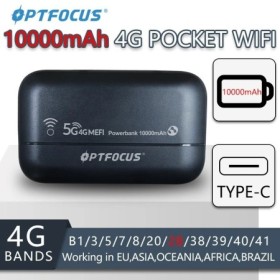 OPTFOCUS 4G LTE 10000mAh batería MIFI Wifi de bolsillo punto de acceso