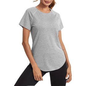 Wayleb Camiseta Deportivo Mujer Camiseta de Manga Corta Camiseta Holgada de Secado Rápido Camisetas de Malla Mujer Yoga Fitness