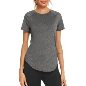 Wayleb Camiseta Deportivo Mujer Camiseta de Manga Corta Camiseta Holgada de Secado Rápido Camisetas de Malla Mujer Yoga Fitness
