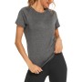Wayleb Camiseta Deportivo Mujer Camiseta de Manga Corta Camiseta Holgada de Secado Rápido Camisetas de Malla Mujer Yoga Fitness