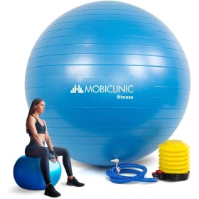Mobiclinic, Pelota de Pilates, 58 cm, Incluye inflador, Antideslizante, Anti-pinchazos, Lavable, Balón, para Fitness, Deporte,