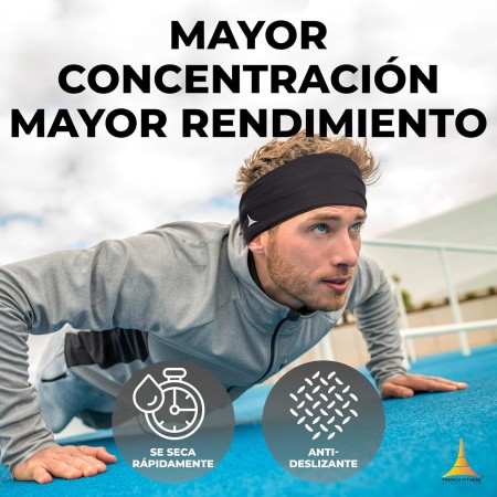 French Fitness Revolution - Diadema Deportiva elástica para Hombres y Mujeres – Banda para el Sudor para Correr, Ciclismo,
