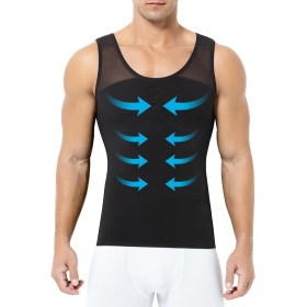 Casey Kevin Camiseta de Compresión Hombre, Faja Reductora Hombre Chaleco de Compresión Hombre, Camiseta Reductora Compresión