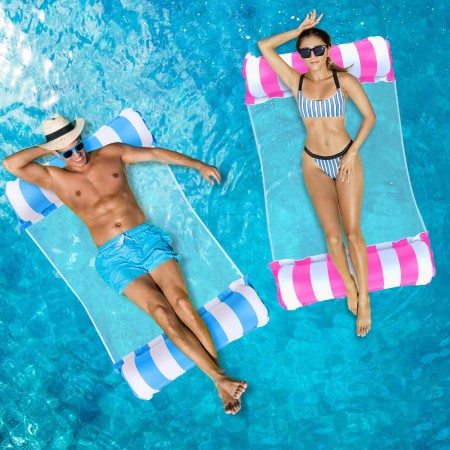 Arbolisse Colchoneta Piscina Adultos, 2PC Flotadores Piscina para Adultos XL, 4 in 1 Hamaca de Agua Flotante Colchoneta Piscina