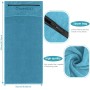 DUNSOO Toalla Gimnasio,120x50cm Toalla Deportiva De Microfibra con Bolsillo De Cremallera para Gimnasia y Entrenamiento I Toalla
