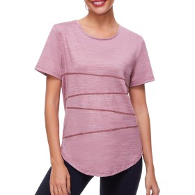 Terecey Camisetas Deporte Manga Corta Mujer Camiseta Tecnica para Mujer Suelta Camiseta Fitness Mujer y Cuello Redondo Camiseta