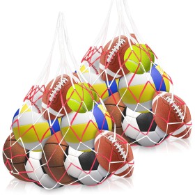 Xpieoyrm 2 Piezas Bolsas De Red De Pelota, Red De Voleibol Portátil, Puede Contener 10 Bolas, Bolsa de Malla de Pelota