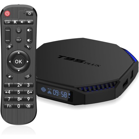 Android TV Box, T95PLUS S905 X4 Android 11.0 Box, 4 GB RAM 64 GB ROM Quad Core Arm Cortex-A55, Compatible con WiFi de 2.4 GHz/5
