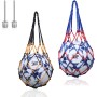 Yzmmxz 2 Pcs Bolsa para Balón, Red para Balones De Futbol, con 2 Agujas Plateadas Inflables, para Baloncesto, Voleibol, Red para