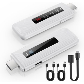 TSUPY Transmisor HDMI Inalámbrico 1080P，Kit Extensor Wireless HDMI 50M，dhmi Inalámbrico con Pantalla LED，Monitor/TV