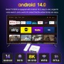Android 14.0 TV Box 2025, LEFFOT H618 Plus 4K UHD Smart TV Box with HDR10, 2GB RAM + 16GB ROM, 2.4G & 5G Dual-Band WiFi 6, BT