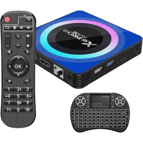 Android 13.0 TV Box, Android Box 4GB RAM 64GB ROM Quad-Core con Mini Teclado Inalámbrico, 2.4/5.0GHz Wi-Fi de Doble Banda BT 5.0