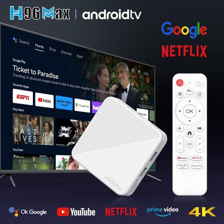 Android 14.0 TV Box 2025, LEFFOT H313 4K UHD Smart TV Box with HDR10, 2GB RAM + 8GB ROM, 2.4G & 5G Dual-Band WiFi 6, BT 5.0,