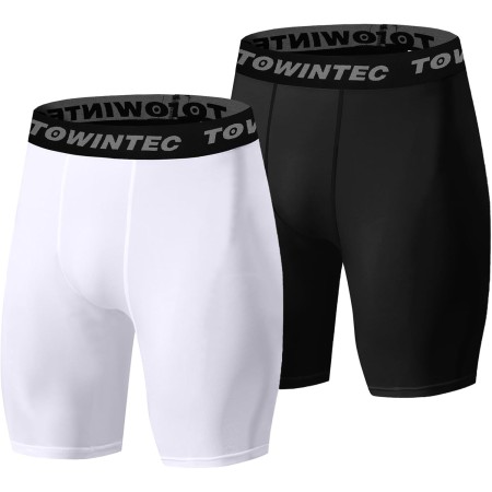 Towintec Mallas Cortas Running Hombre Pantalones Cortos de compresión Polainas Cortos de Transpirable Secado Rápido Mallas de