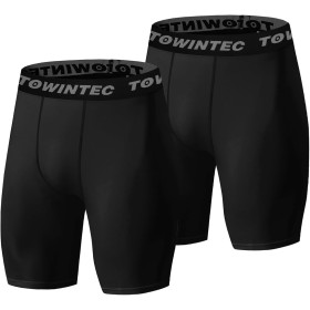 Towintec Mallas Cortas Running Hombre Pantalones Cortos de compresión Polainas Cortos de Transpirable Secado Rápido Mallas de