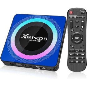 Android TV Box 13.0, X88PRO Android Box 2GB 16GB Quad Core 64bit,Soporte BT5.0 2.4G /5G Dual-Band WIFI6 4/6/8K Android TV Box
