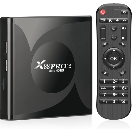 Android 13.0 TV Box, 4GB RAM 32GB ROM Android Box 8K RK3528 Quad-Core 64bit Corter-A53 CPU Mali-450 MP2 GPU Supports 3D H.265