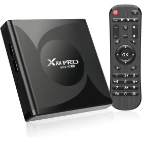 Android TV Box, Android 13.0 Box 4GB RAM 32GB ROM RK3528 Quad-Core Cortex-A53 GPU Mali-450 Soporte 8K 10/100M LAN Enternet