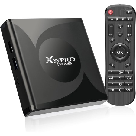 Android TV Box, Android 13.0 Box 4GB RAM 32GB ROM RK3528 Quad-Core Cortex-A53 GPU Mali-450 Soporte 8K 10/100M LAN Enternet