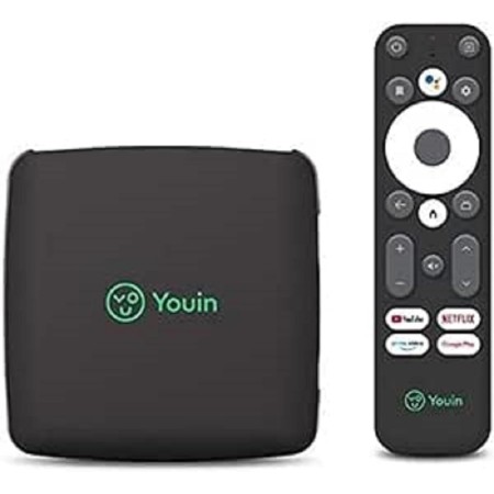 Engel Youin You-Box EN1040KX- TV Box Android TV 4K UHD - Asistente de Google y Chromecast Integrado - Producto Exclusivo, Negro