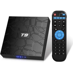 TV Box, T9 Android 9.0, 4GB RAM/32GB ROM RK3318 Quad-Core Media Box Soporte 2.4GHz/5.0GHz WiFi 64 bits H.265 Bluetooth 4.0 DLNA