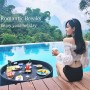 Nicvrea Bandeja Piscina Flotante,Bandeja Ratan para Piscinas Bandeja De Servicio Flotante Lujo Accesorios de Fiesta de Flotador