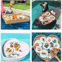 Nicvrea Bandeja Piscina Flotante,Bandeja Ratan para Piscinas Bandeja De Servicio Flotante Lujo Accesorios de Fiesta de Flotador