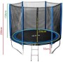 Cama elástica Infantil Trampolín de Gran tamaño para niños y niñas con Red de Seguridad, Ideal Exterior, Disponible en 2