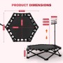 Lischwert Trampolín de fitness de 101.6 cm con barra de mango ajustable, silencioso, mini trampolín elástico, rebotador,