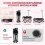 Lischwert Trampolín de fitness de 101.6 cm con barra de mango ajustable, silencioso, mini trampolín elástico, rebotador,