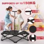 Lischwert Trampolín de fitness de 101.6 cm con barra de mango ajustable, silencioso, mini trampolín elástico, rebotador,