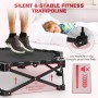 Lischwert Trampolín de fitness de 101.6 cm con barra de mango ajustable, silencioso, mini trampolín elástico, rebotador,