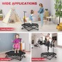 Lischwert Trampolín de fitness de 101.6 cm con barra de mango ajustable, silencioso, mini trampolín elástico, rebotador,