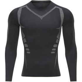 Smatstyle Camiseta Compresion Hombre Base Layer para Correr Transpirable Secado Rápido Camiseta Entrenamiento de Manga Larga