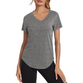 Wayleb Camiseta Deportivo Mujer Camiseta de Manga Corta Camiseta Holgada de Secado Rápido Camisetas de Malla Mujer Yoga Fitness