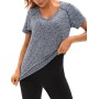 Wayleb Camiseta Deportivo Mujer Camiseta de Manga Corta Camiseta Holgada de Secado Rápido Camisetas de Malla Mujer Yoga Fitness