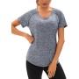 Wayleb Camiseta Deportivo Mujer Camiseta de Manga Corta Camiseta Holgada de Secado Rápido Camisetas de Malla Mujer Yoga Fitness