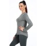 icyzone Camiseta de Fitness Deportiva de Manga Larga para Mujer, Pack de 3