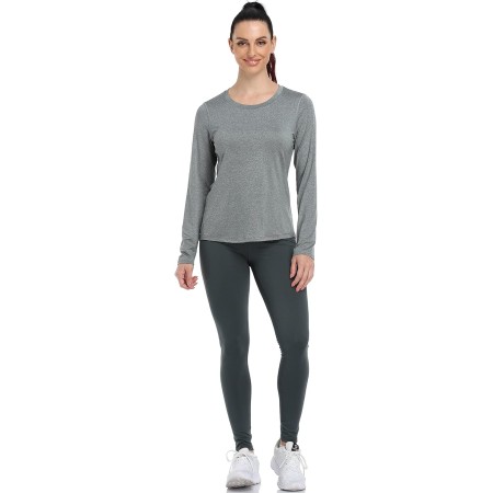 icyzone Camiseta de Fitness Deportiva de Manga Larga para Mujer, Pack de 3
