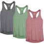 icyzone Camiseta de Tirantes Fitness Deportiva Mujer, Pack de 3