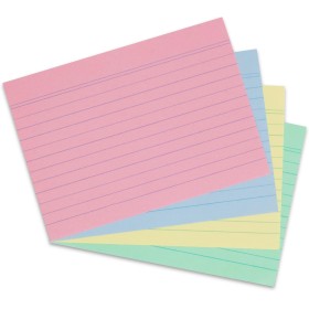 Herlitz 10836211 - Paquete de 200 notas rayadas A6, multicolor