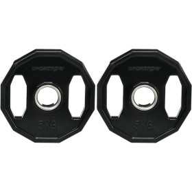 SPORTNOW Juego de 2 Discos de Pesas Olímpicas Hierro Fundido Placas de Pesas con Orificio de 5 cm para Barra o Mancuernas