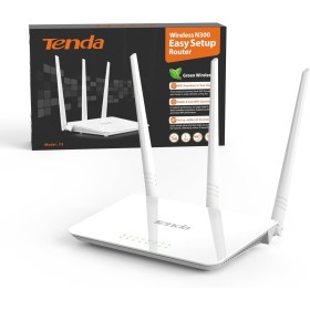 Tenda F3 Router WiFi N300 - Router Inalámbrico a 2,4 GHz WiFi, Punto de Acceso con 3 5dBi Antenas, 3 Puertos LAN/WAN Fast