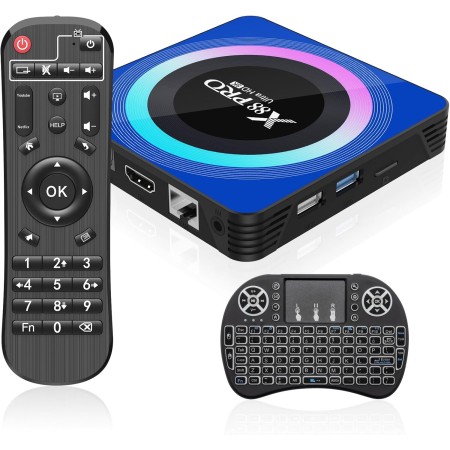 Android 13.0 TV Box 4GB RAM 32GB ROM, Box TV Android con RK3528 Quad-Core 64bit Cortex-A53 Chip, 8K UHD Videos, 2.4G/5G Dual