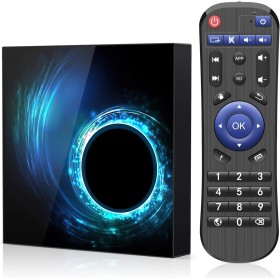 Android TV Box 10.0, Android Box 4GB RAM 32GB ROM Quad-Core Arm Cortex-A53 con WiFi 2.4G/5.0G Ethernet 10/100M 6k HD TV Box