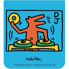 Samsung Galaxy Official Keith Harring 'DJ' - Tarjeta de Contenido para Z Flip5 FlipSuit Case, Color Azul Capri