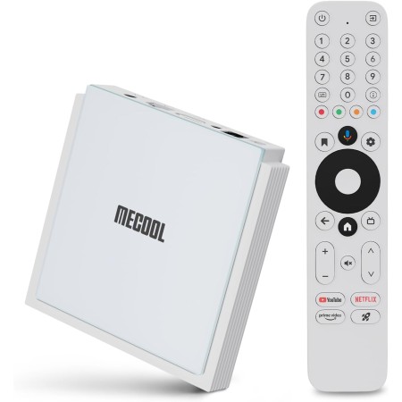MECOOL KM2 Plus Deluxe Android TV Box, HDR 10+ 4K Dolby Vision Display, Google Netflix Certificado Prime Voice Assistant Video