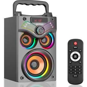 SUPNIU Altavoces Bluetooth, Altavoz Bluetooth inalámbrico portátil de 15 W para Fiestas en casa al Aire Libre con subwoofer,